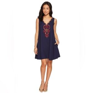 Lilly Pulitzer Women’s True Navy Blue and Burgundy Owen Swing Dress size XS